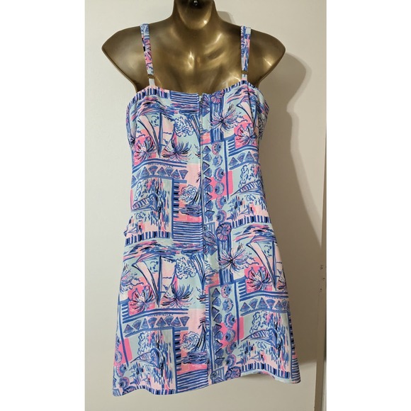 Lilly Pulitzer Sz 4 SAHAR Shorts Romper in Whisper Blue - Picture 9 of 10